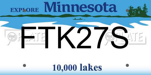 FTK27S Minnesota License Plate