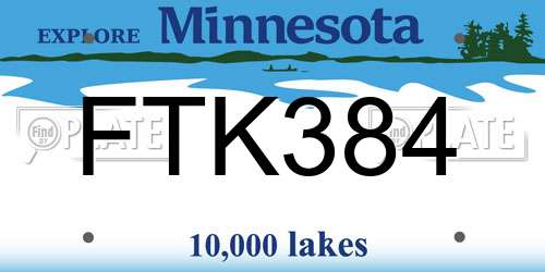 FTK384 Minnesota License Plate