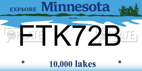 FTK72B Minnesota License Plate