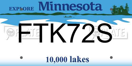 FTK72S Minnesota License Plate