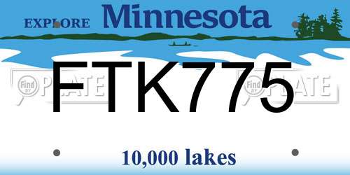 FTK775 Minnesota License Plate