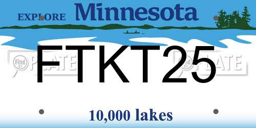 FTKT25 Minnesota License Plate