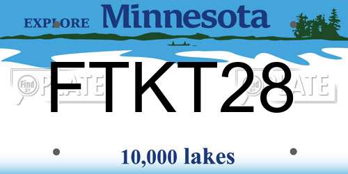 FTKT28 Minnesota License Plate