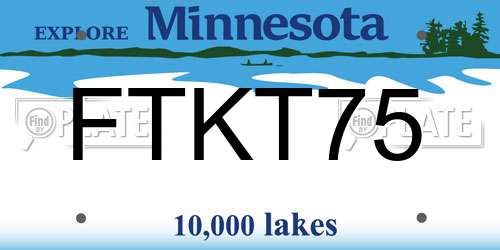 FTKT75 Minnesota License Plate
