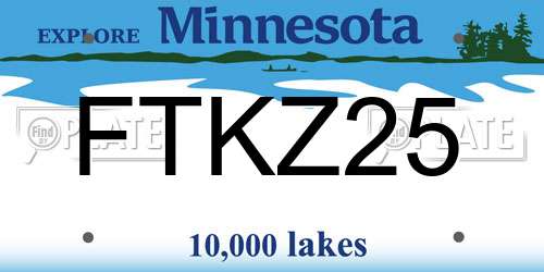 FTKZ25 Minnesota License Plate