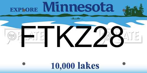 FTKZ28 Minnesota License Plate