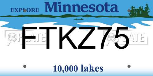 FTKZ75 Minnesota License Plate