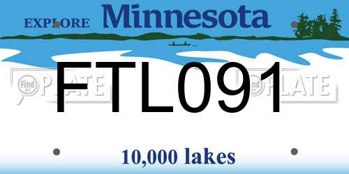 FTL091 Minnesota License Plate
