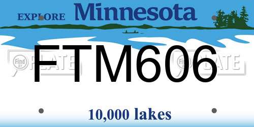 FTM606 Minnesota License Plate