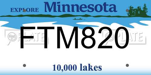 FTM820 Minnesota License Plate