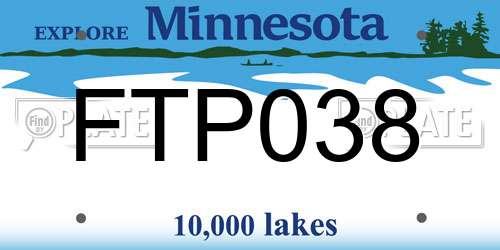 FTP038 Minnesota License Plate