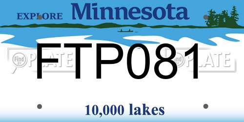 FTP081 Minnesota License Plate