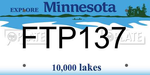 FTP137 Minnesota License Plate
