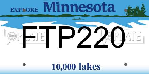 FTP220 Minnesota License Plate