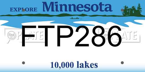 FTP286 Minnesota License Plate