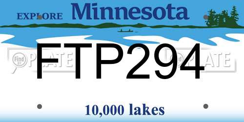 FTP294 Minnesota License Plate