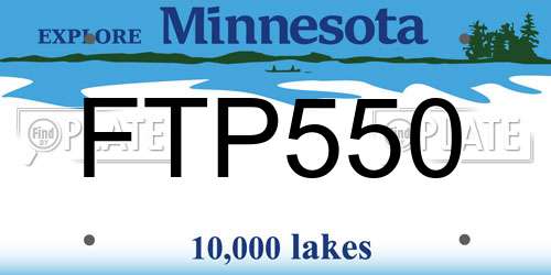 FTP550 Minnesota License Plate