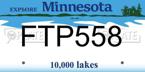 FTP558 Minnesota License Plate