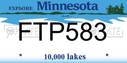 FTP583 Minnesota License Plate