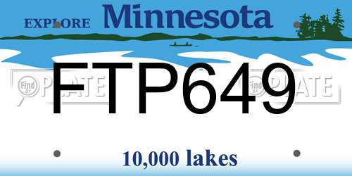 FTP649 Minnesota License Plate
