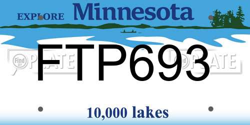 FTP693 Minnesota License Plate