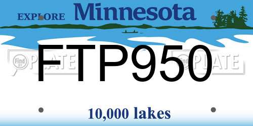 FTP950 Minnesota License Plate
