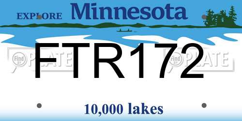 FTR172 Minnesota License Plate