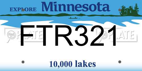 FTR321 Minnesota License Plate