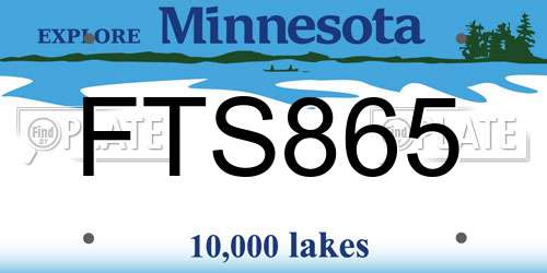 FTS865 Minnesota License Plate