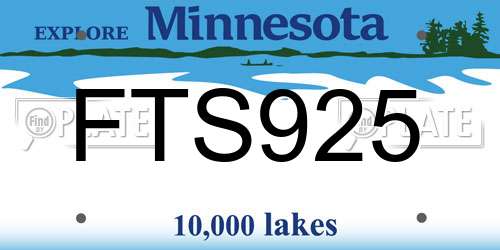 FTS925 Minnesota License Plate