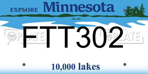 FTT302 Minnesota License Plate