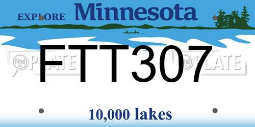 FTT307 Minnesota License Plate