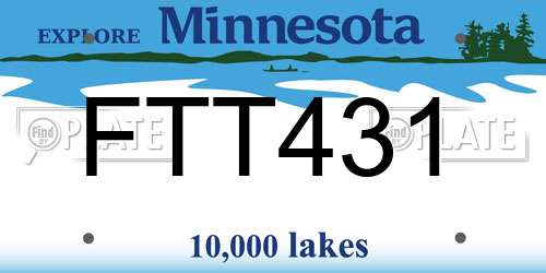 FTT431 Minnesota License Plate