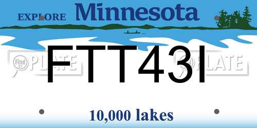 FTT43I Minnesota License Plate