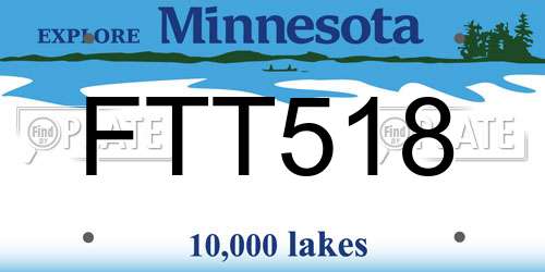 FTT518 Minnesota License Plate