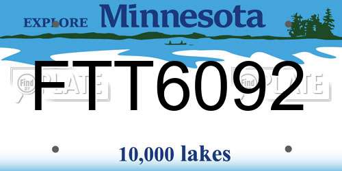 FTT6092 Minnesota License Plate