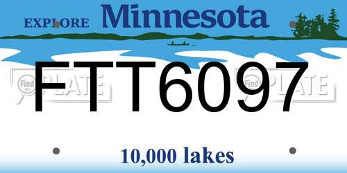 FTT6097 Minnesota License Plate