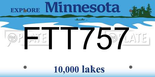 FTT757 Minnesota License Plate