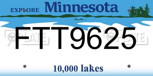FTT9625 Minnesota License Plate