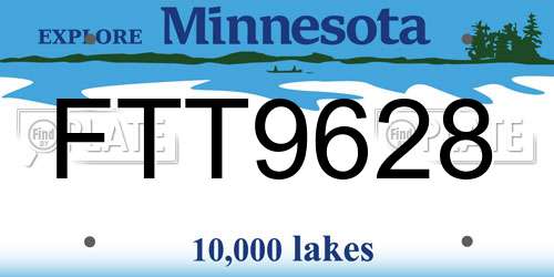 FTT9628 Minnesota License Plate