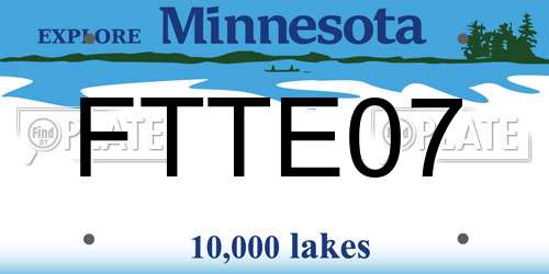 FTTE07 Minnesota License Plate
