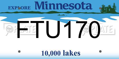 FTU170 Minnesota License Plate