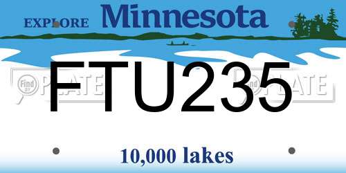 FTU235 Minnesota License Plate