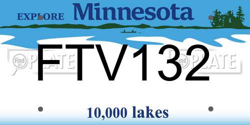 FTV132 Minnesota License Plate