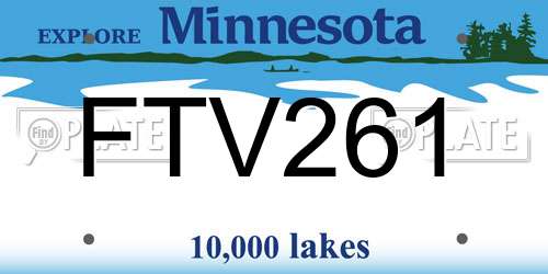 FTV261 Minnesota License Plate