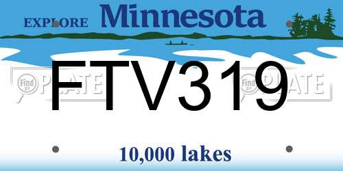 FTV319 Minnesota License Plate