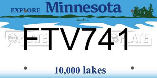 FTV741 Minnesota License Plate
