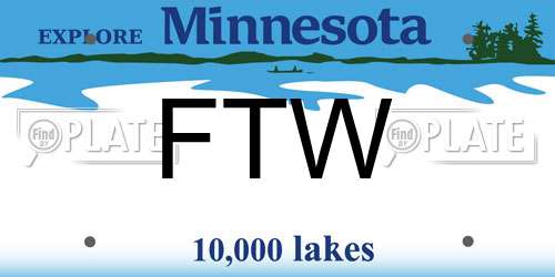 FTW Minnesota License Plate
