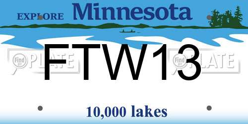 FTW13 Minnesota License Plate