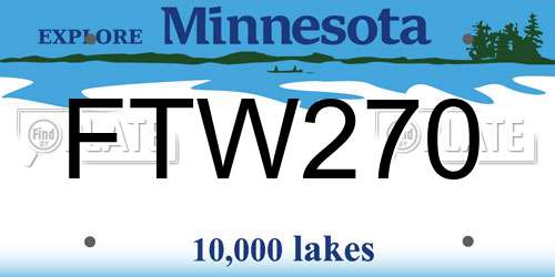 FTW270 Minnesota License Plate